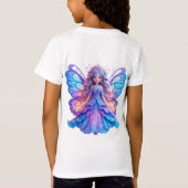 輝く蝶の羽を持つ魔法の妖精のプリンセス Tシャツ (裏面)