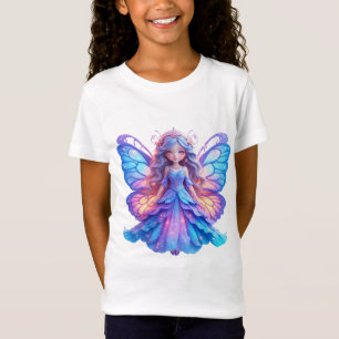 輝く蝶の羽を持つ魔法の妖精のプリンセス Tシャツ