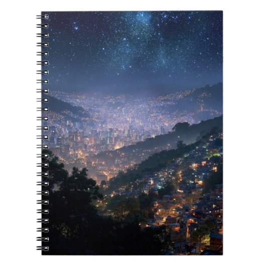輝く街の夜空ノートブック ノートブック (正面)