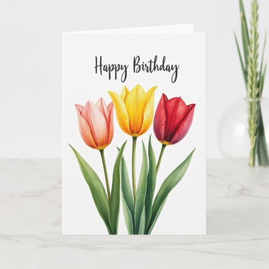 輝く誕生日の植物カード カード (正面)