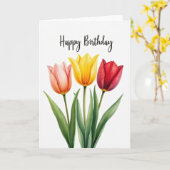 輝く誕生日の植物カード カード (黄色い花)