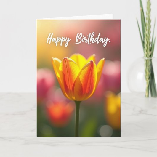 輝く誕生日の花カード カード (正面)