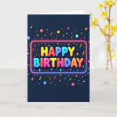 輝く誕生日カード カード (黄色い花)