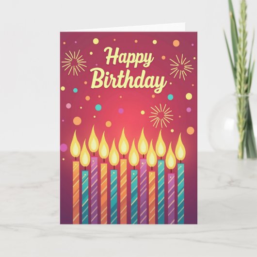 輝く誕生日キャンドルカード カード (正面)