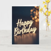 輝く誕生日グローカード カード (黄色い花)