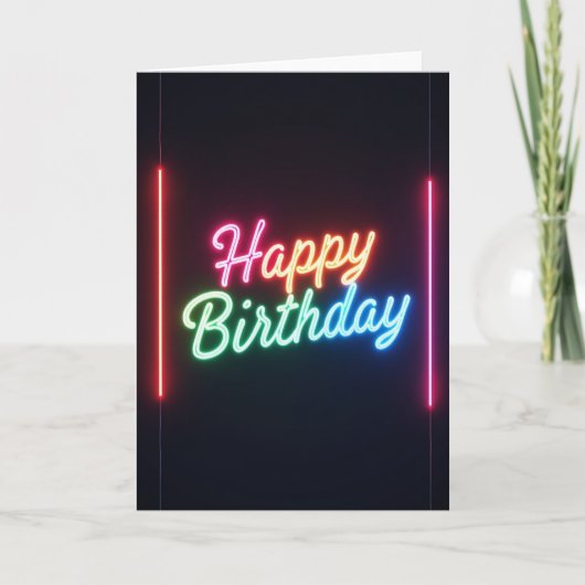 輝く誕生日スクリプトカード カード (正面)