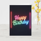 輝く誕生日スクリプトカード カード (黄色い花)