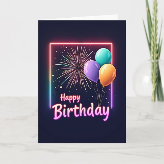 輝く誕生日フレームカード カード (正面)