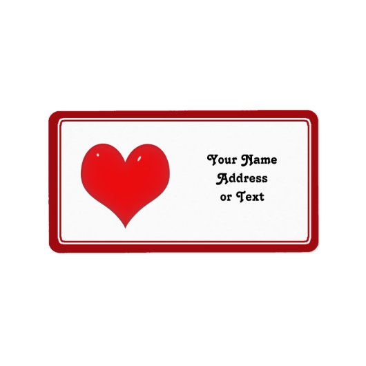 輝く赤いハートの愛 ラベル (正面)
