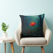 輝く赤い一輪の花 アート クッション (椅子)