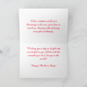 輝く赤い椿 - カスタムマザーズデーカード カード (内部)