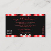 輝く赤い黒の輝く宝石ロゴを追加スタイリッシュ 名刺 (裏面)