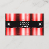 輝く赤い黒の輝く宝石ロゴを追加スタイリッシュ 名刺 (正面)