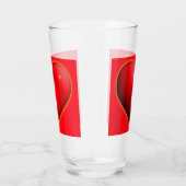 輝く赤い3Dハート タンブラーグラス (右)