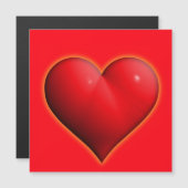 輝く赤の3Dハート (正面/裏面)