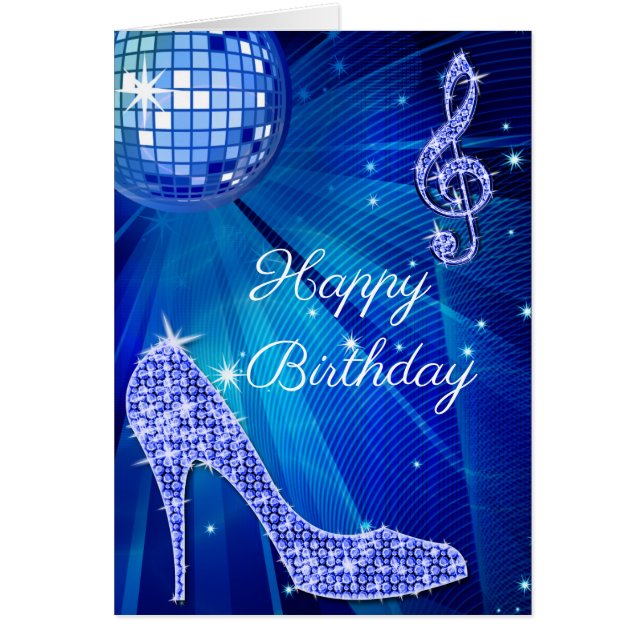 輝く踵の青いディスコボール (正面)