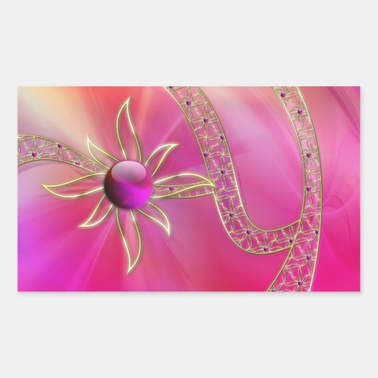 輝く輝きのステッカーで 長方形シール (正面)