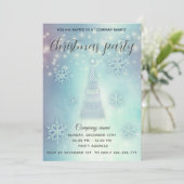 輝く輝く青い雪の結晶クリスマス企業の 招待状 (スタンド正面)