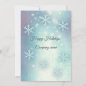 輝く輝く青い雪の結晶クリスマス企業の 招待状 (裏面)