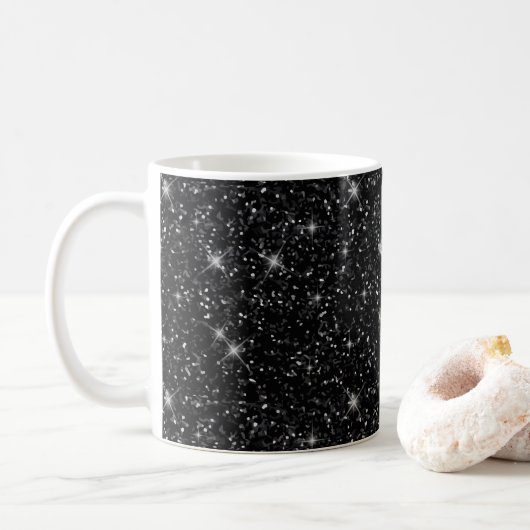 輝く輝く黒い宇宙の恋人の星占い コーヒーマグカップ (ドーナツ)