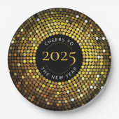 輝く輪の光 新年の夜 ペーパープレート (正面)