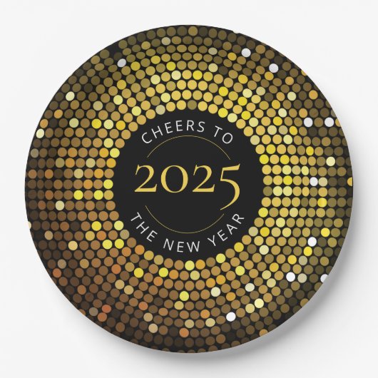 輝く輪の光 新年の夜 ペーパープレート (正面)