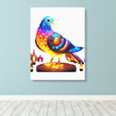 輝く都市鳩 キャンバスプリント (インサイチュ (ウッドフロア))