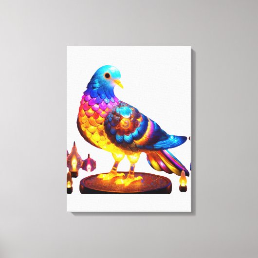 輝く都市鳩 キャンバスプリント (正面)