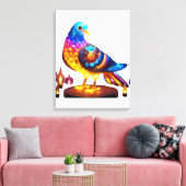 輝く都市鳩 キャンバスプリント (インサイチュ (リビング))