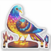 輝く都市鳩 シール (正面)