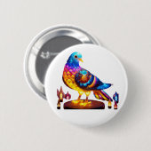 輝く都市鳩 缶バッジ (正面&裏面)