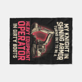 輝く重機オペレーターの妻が私の騎士 フリースブランケット (正面(横))