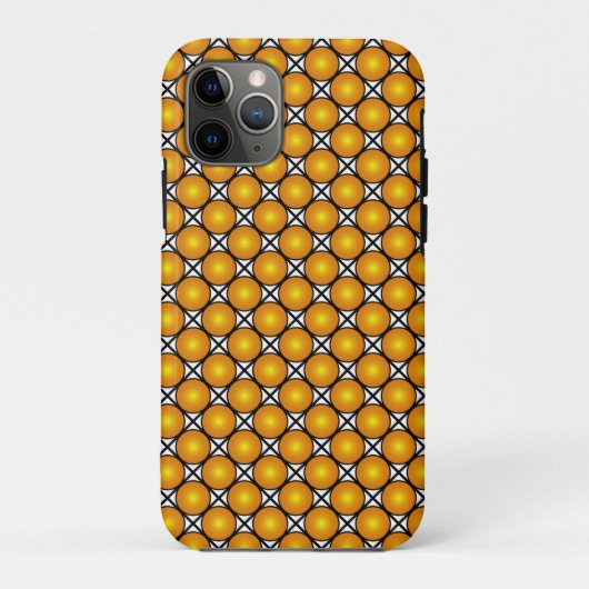 輝く金のドット 黒と白の格子模様 Case-Mate iPhoneケース (裏面)
