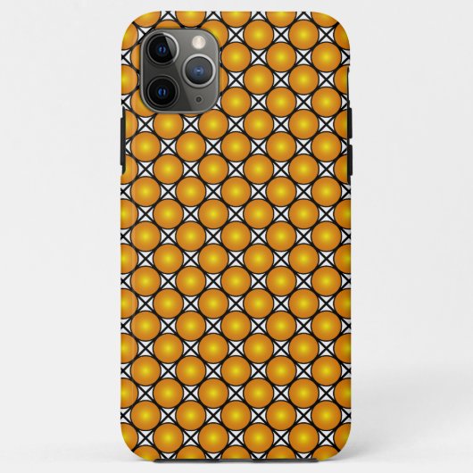 輝く金のドット 黒と白の格子模様 Case-Mate iPhoneケース (裏面)