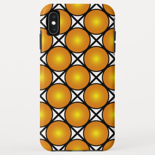 輝く金のドット 黒と白の格子模様 Case-Mate iPhoneケース (裏面)