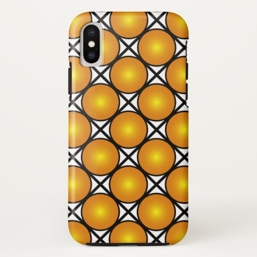 輝く金のドット 黒と白の格子模様 Case-Mate iPhoneケース (裏面)
