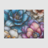 輝く金の縁取りの豪華な花々 薄葉紙 (正面)