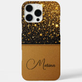 輝く金ゴールドきらめき(グリッター – レザー) Case-Mate iPhoneケース (裏面)