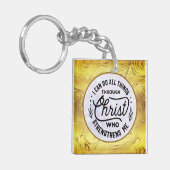 輝く金ゴールドで聖書の聖句をエレガント奨励する キーホルダー (正面左)