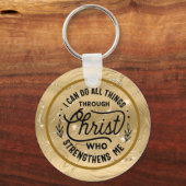 輝く金ゴールドで聖書の聖句をエレガント奨励する キーホルダー (裏面)