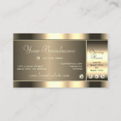 輝く金ゴールドと輝くダイヤきらめくモンド 名刺 (裏面)