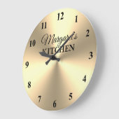 輝く金ゴールドのキッチンの壁掛け時計 ラージ壁時計 (傾斜)