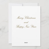 輝く金ゴールドクリスマスツリー、月、青に星 シーズンカード (裏面)