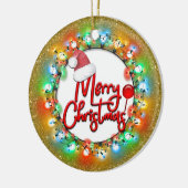 輝く金ゴールドクリスマス球根メリークリスマス セラミックオーナメント (左)