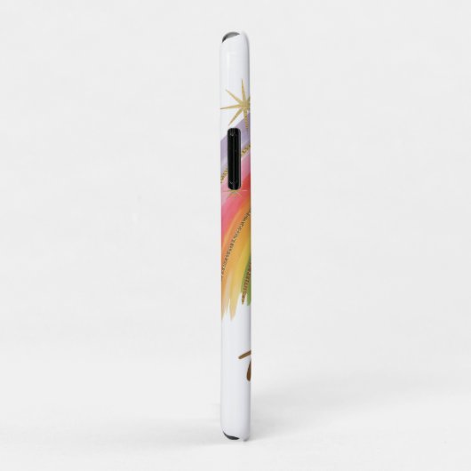 輝く金箔と「あなたは素晴らしい」メッセージの虹 Case-Mate iPhoneケース (裏面/右)