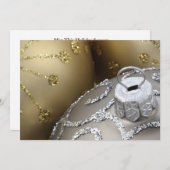 輝く銀と金ゴールド、クリスマスカード シーズンカード (正面/裏面)