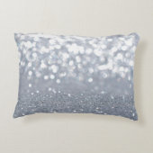 輝く銀の光沢のあるグリッター抽象芸術 アクセントクッション (裏面)