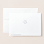 輝く銀の雪の結晶 箔カード (裏面封筒付き)