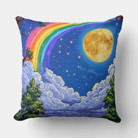 輝く銀河のホームデコレーション 🌈🌙✨ クッション (正面)
