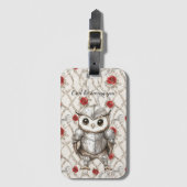 輝く鎧の騎士オウル 赤いバラの花 ラゲッジタグ (正面縦)